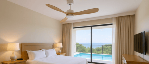 Ventilateur De Plafond Intelligent Avec Lumière LED KeLuKes - 106 Cm - Compatible Alexa - Moteur DC Silencieux - Blanc
